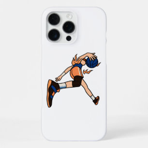 Para iPhone 16 Pro Max Funda de teléfono de acción de chica baloncesto