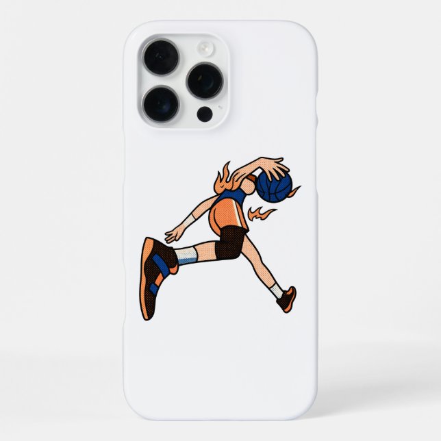 Para iPhone Funda de teléfono de acción de chica baloncesto (Reverso )