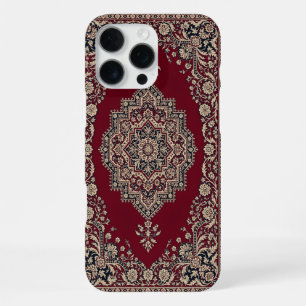 Para iPhone 16 Pro Max Funda de teléfono de alfombra persa roja clásica –
