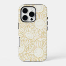 Funda de teléfono de arte de línea de girasol mini