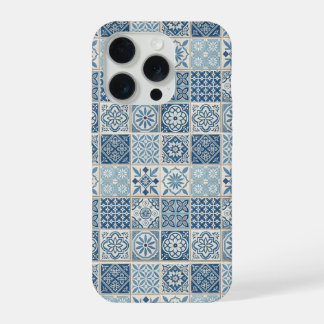 Funda de teléfono de azulejo marroquí azul y blanc