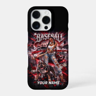 Para iPhone 16 Pro Funda de teléfono de béisbol personalizada