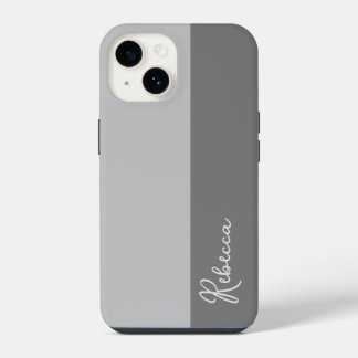 Para iPhone 14 Funda de teléfono de bloque de color gris