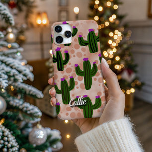 Para iPhone 16 Pro Funda de teléfono de Cactus Naranja del Desierto P