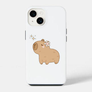 Para iPhone 14 Funda de teléfono de carpincho adorable