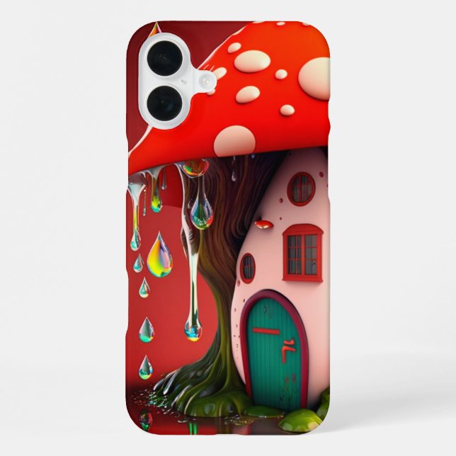 Para iPhone Funda de teléfono de casa de champiñones (Reverso )
