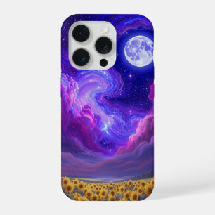 Funda de teléfono de cielo de girasol iluminado po