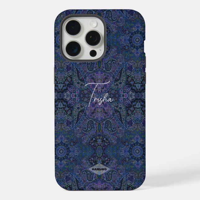 Para iPhone Funda de teléfono de diseño gitano azul (Reverso )