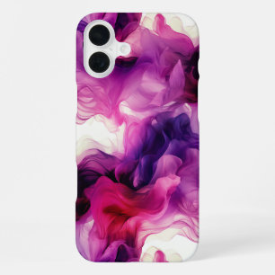 Para iPhone 16 Plus Funda de teléfono de diseño rosa artístico