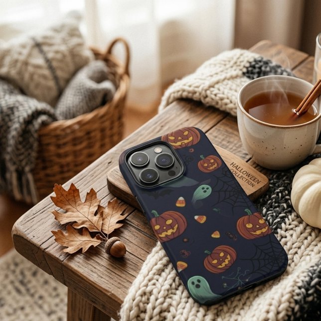 Para iPhone Funda de teléfono de fantasmas y calabazas de Hall (Subido por el creador)