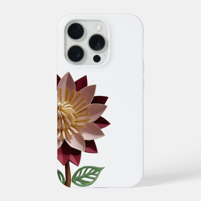Para iPhone Funda de teléfono de flor de papel romántica – Ros (Reverso )