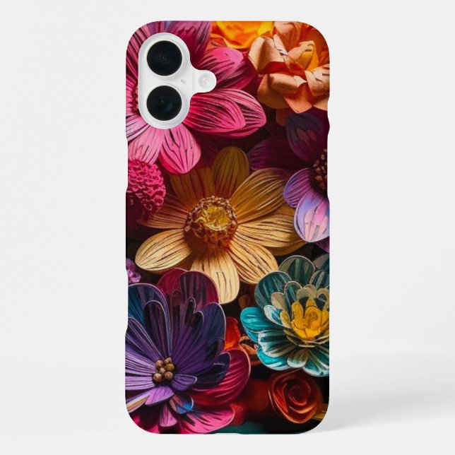 Para iPhone Funda de teléfono de flores artísticas (Reverso )