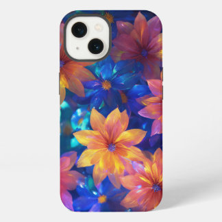 funda de teléfono de flores holográficas