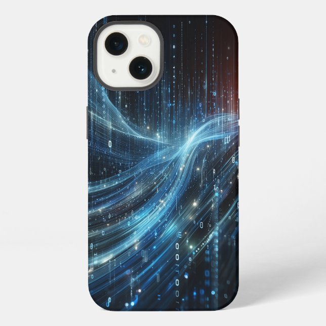 Para iPhone Funda de teléfono de flujo de datos de código bina (Reverso )