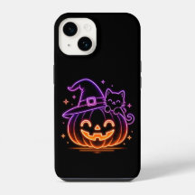 Funda de teléfono de gato de calabaza de Halloween