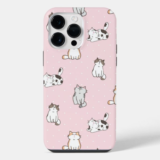 Para iPhone Funda de teléfono de gato rosa (Reverso )
