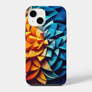 Para iPhone 14 Funda de teléfono de loto geométrico 3D moderno Az
