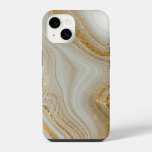 Para iPhone 14 Funda de teléfono de mármol blanco con patrón de o