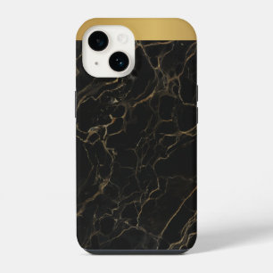 Para iPhone 14 Funda de teléfono de mármol dorado negro elegante