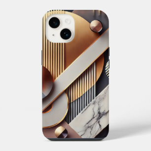 Para iPhone 14 Funda de teléfono de mármol geométrico de lujo