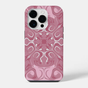 Para iPhone 14 Pro Funda de teléfono de mármol rosa dibujada a mano