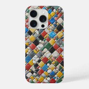 Funda de teléfono de mosaico de piedra colorida ar