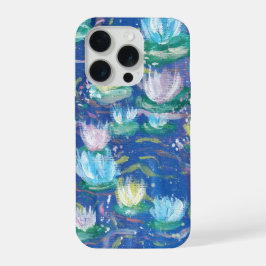 Funda de teléfono de Nenúfares azules pintados