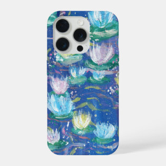 Funda de teléfono de Nenúfares azules pintados