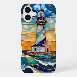 Para iPhone 16 Plus Funda de teléfono de océano de faro Atardecer cost