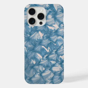 Funda de teléfono de olas de mármol abstracto azul