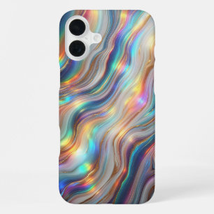 Para iPhone 16 Plus Funda de teléfono de ónix arcoíris iridiscente de