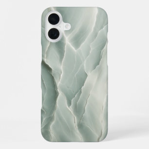 Para iPhone 16 Plus Funda de teléfono de ónix verde menta de lujo eleg