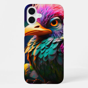 Para iPhone 16 Plus Funda de teléfono de pájaro artístico