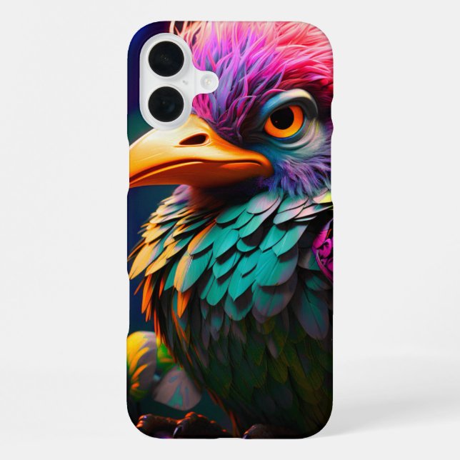 Para iPhone Funda de teléfono de pájaro artístico (Reverso )