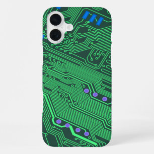 Para iPhone 16 Plus Funda de teléfono de placa de circuito verde