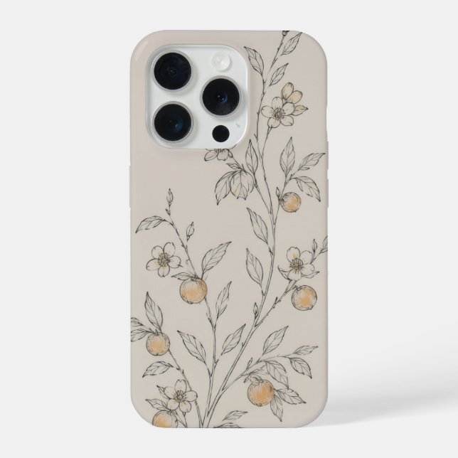 Para iPhone Funda de teléfono de plantas y flores (Reverso )