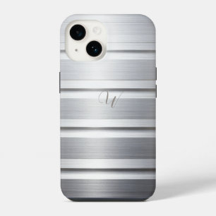 Para iPhone 14 Funda de teléfono de plata metálica