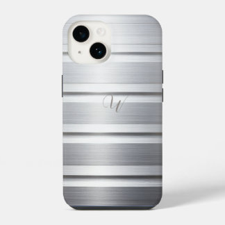 Para iPhone 14 Funda de teléfono de plata metálica