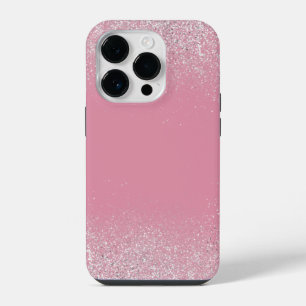 Para iPhone 14 Pro Funda de teléfono de polvo de plata y rosa rubor