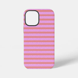 Para iPhone 12 Mini Funda de teléfono de rayas rosadas linda