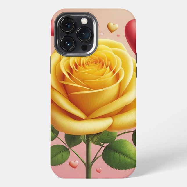 Para iPhone Funda de teléfono de rosa amarilla (Reverso )