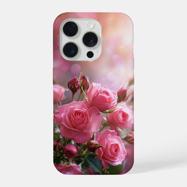 Para iPhone Funda de teléfono de rosas rosadas elegantes (Reverso )