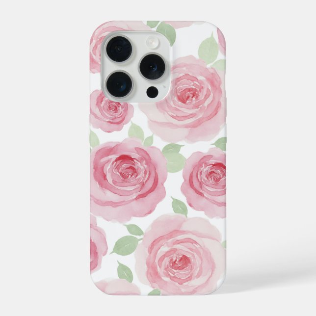 Para iPhone Funda de teléfono de rosas rosadas elegantes (Reverso )
