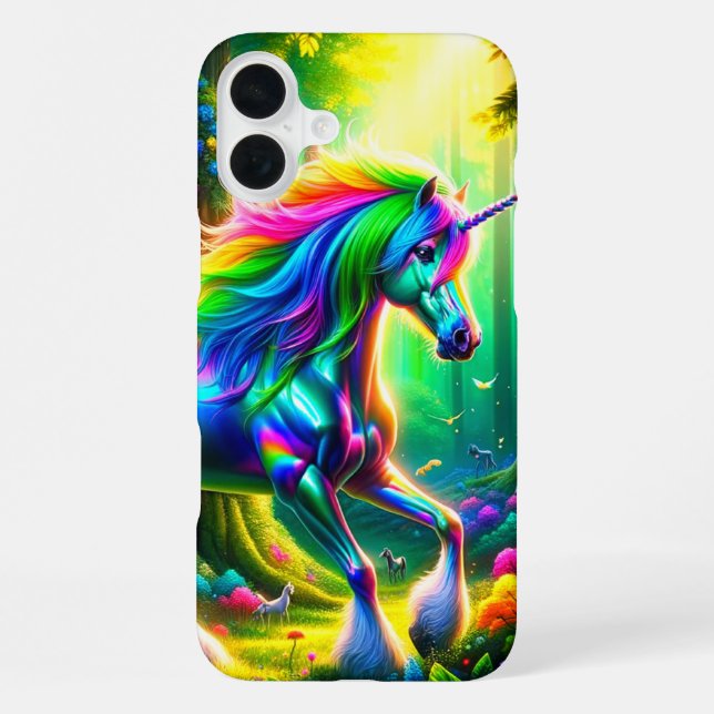 Para iPhone Funda de teléfono de Unicornio Arcoíris (Reverso )