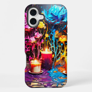 Para iPhone 16 Plus Funda de teléfono de vela artística