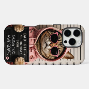 Para iPhone 16 Pro Max Funda de teléfono divertida de gato con foto polic