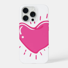 Funda de teléfono estética de corazón rosa lindo