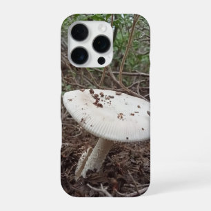 Para iPhone 16 Pro Funda de teléfono estética de hongo de bosque blan