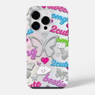 Funda Para iPhone 14 Pro Funda de teléfono estética Y2K mariposa nostalgia 