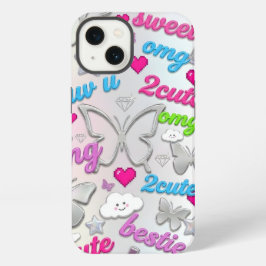 Funda de teléfono estética Y2K mariposa nostalgia